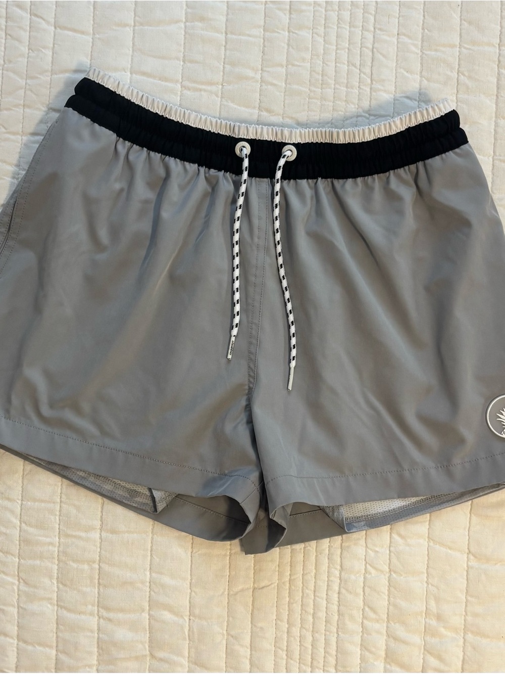 Chubbies gray swim trunks fully lined